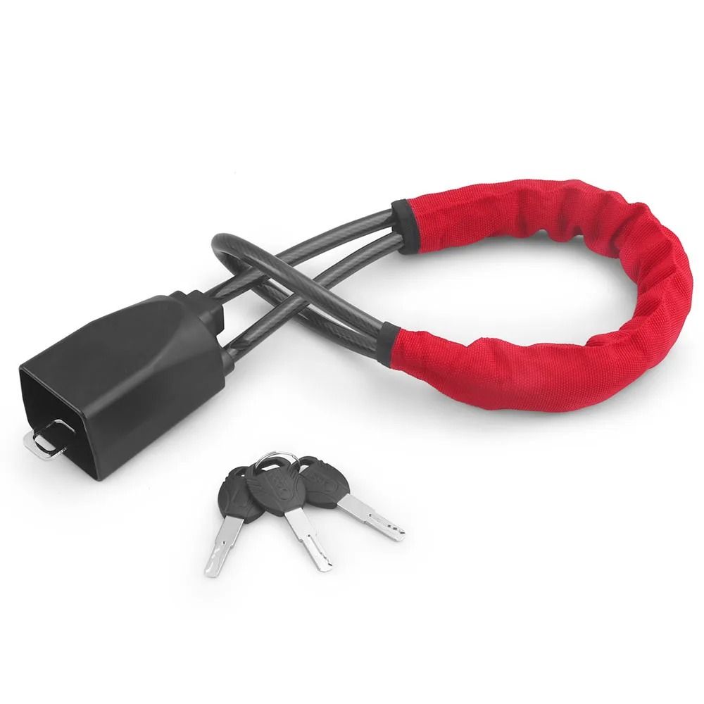 Anti Theft Steering Wheel Lock With Steel Rope And Seat Belt Socket 8