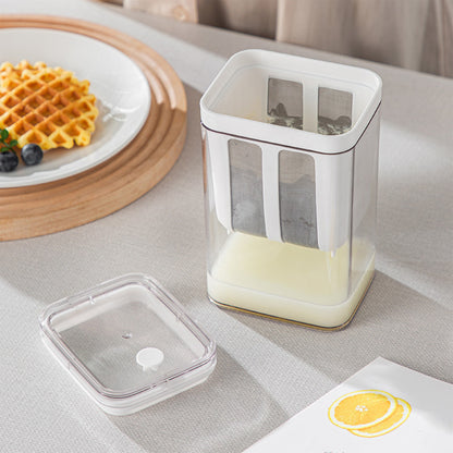 Greek Yogurt Strainer 1800ml with Filter Cloth, Whey Separator for Home Use, Kitchen Yogurt Making Filtration Tool