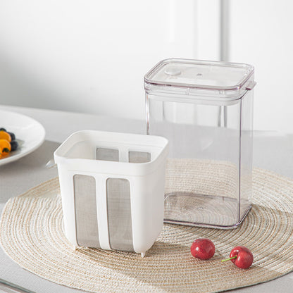 Greek Yogurt Strainer 1800ml with Filter Cloth, Whey Separator for Home Use, Kitchen Yogurt Making Filtration Tool