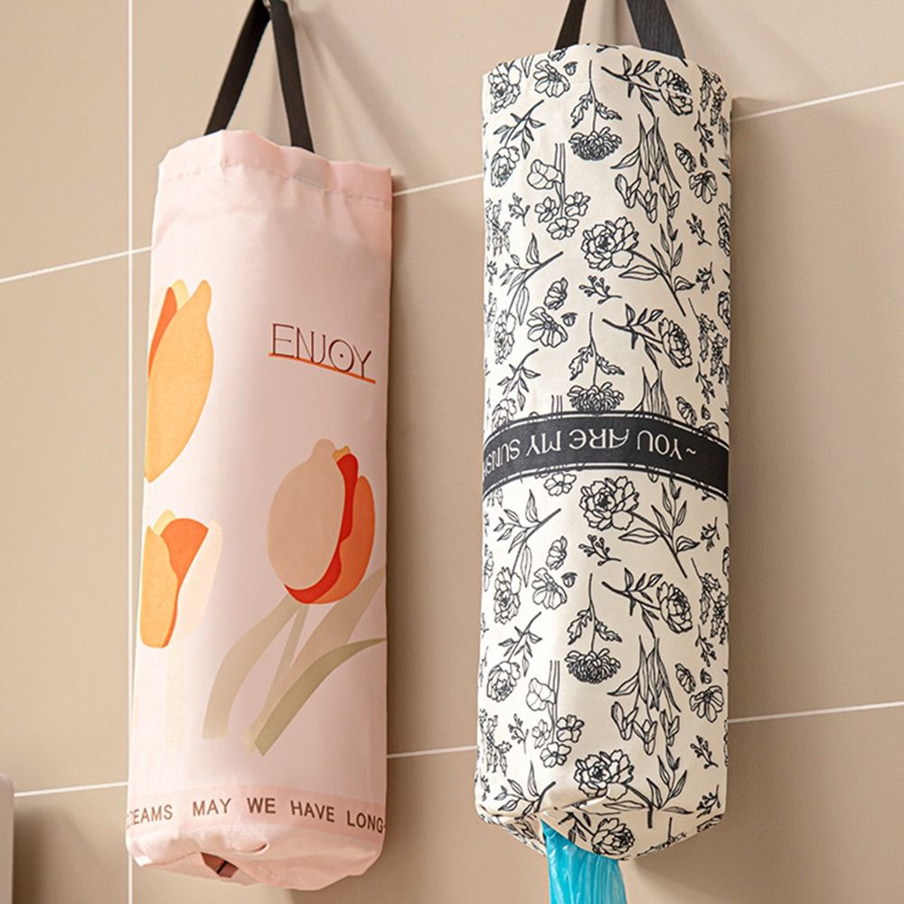 Cartoon Pattern Grocery Bag Holder, Wall-Mounted Bottom Opening Garbage Bag Organizer, Large Space-Saving Trash Bag