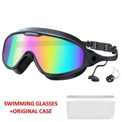 Large Frame AntiFog UV Protection Swim Goggles For Adults Wide View 6