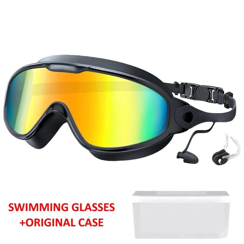 Large Frame AntiFog UV Protection Swim Goggles For Adults Wide View 11