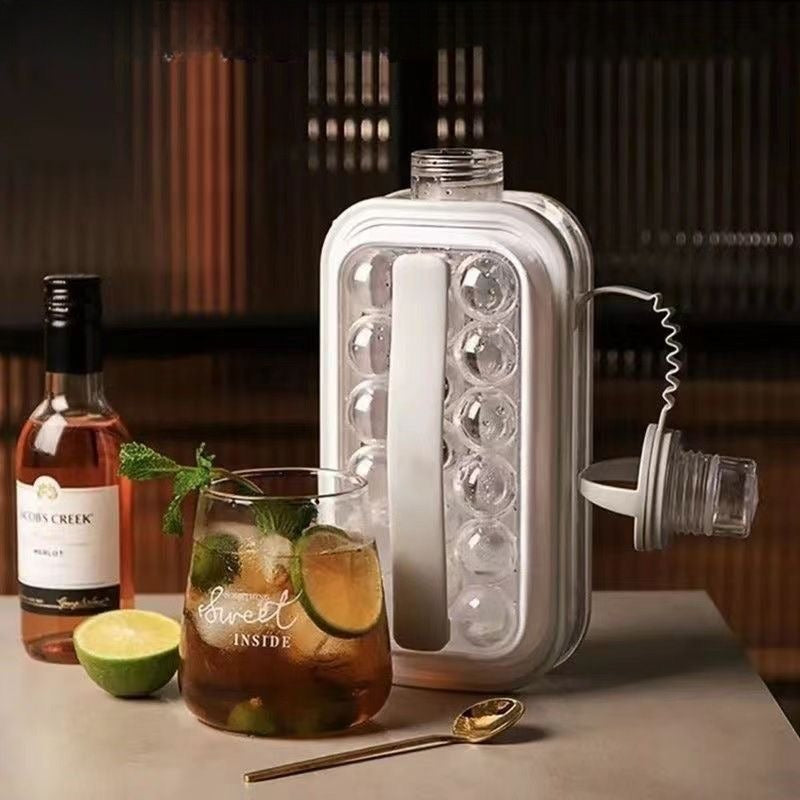 2 in 1 Portable Ice Cube Tray Circular Ice Mold Maker, Water Bottle Cooling Tray, 12 Grid Flat Lid Popsicle Mold