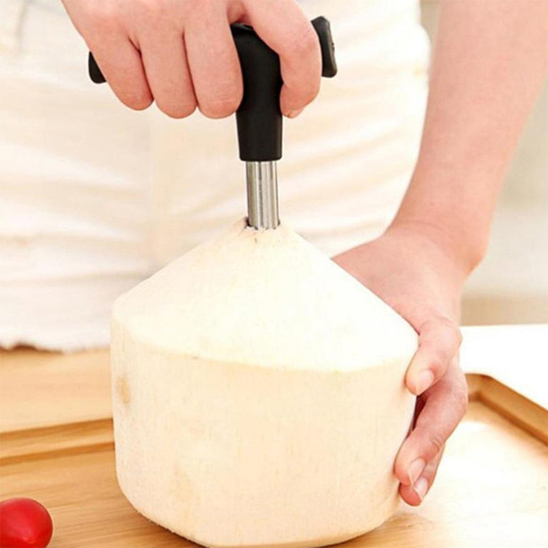 Coconut Opener Tool Black Water Punch Tap, Drill Straw Cutter for Fruit Opening, Kitchen Tool Gift Idea