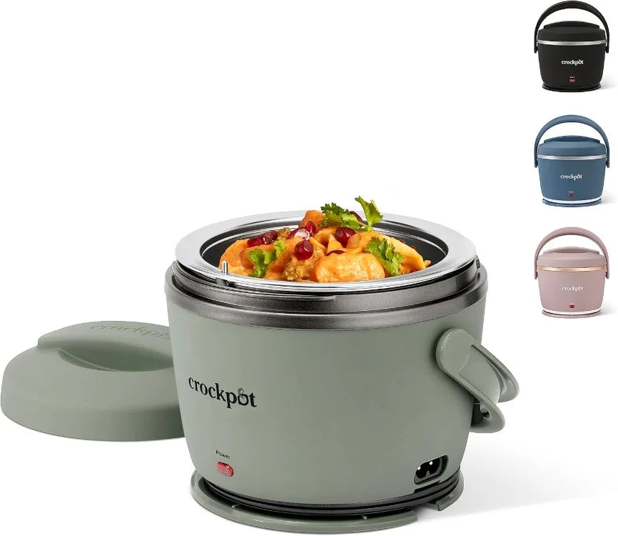 Good Portable Electric Lunch Box, 20-Ounce Food Warmer in Moonshine Green Spill-Free, Travel-Friendly, On-the-Go Meals