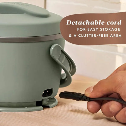 Good Portable Electric Lunch Box, 20-Ounce Food Warmer in Moonshine Green Spill-Free, Travel-Friendly, On-the-Go Meals