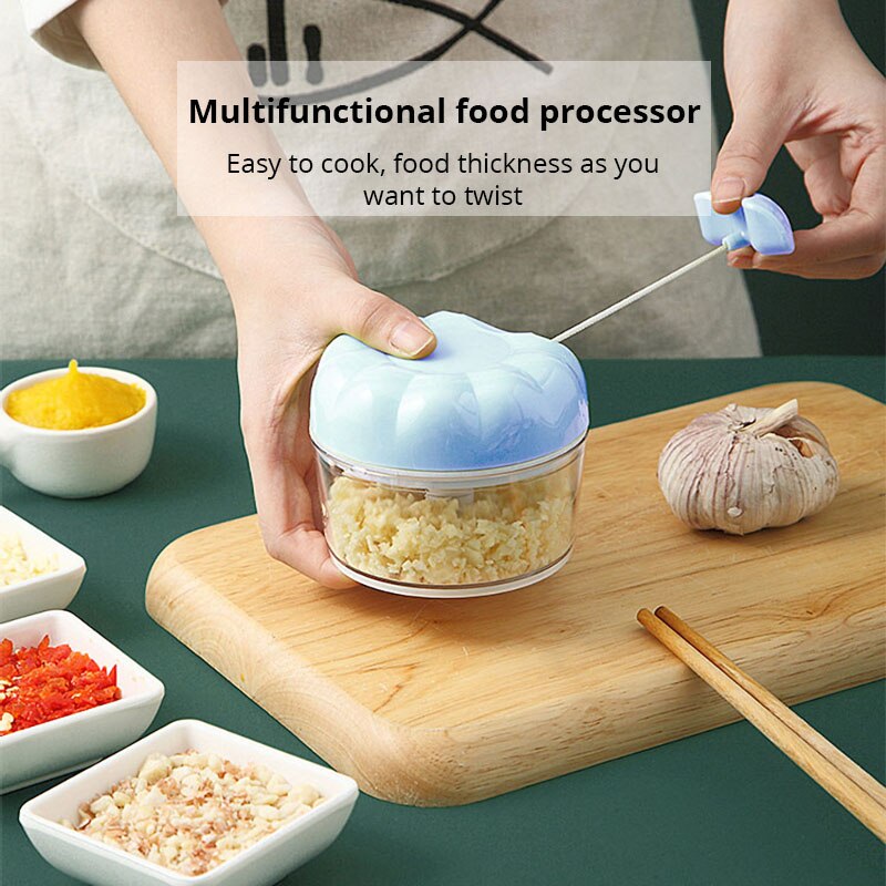 Manual Garlic Masher Hand Pull in Blue or Pink, Kitchen Garlic Blender, Minced Garlic Tool, Kitchen Gadget Must-Have