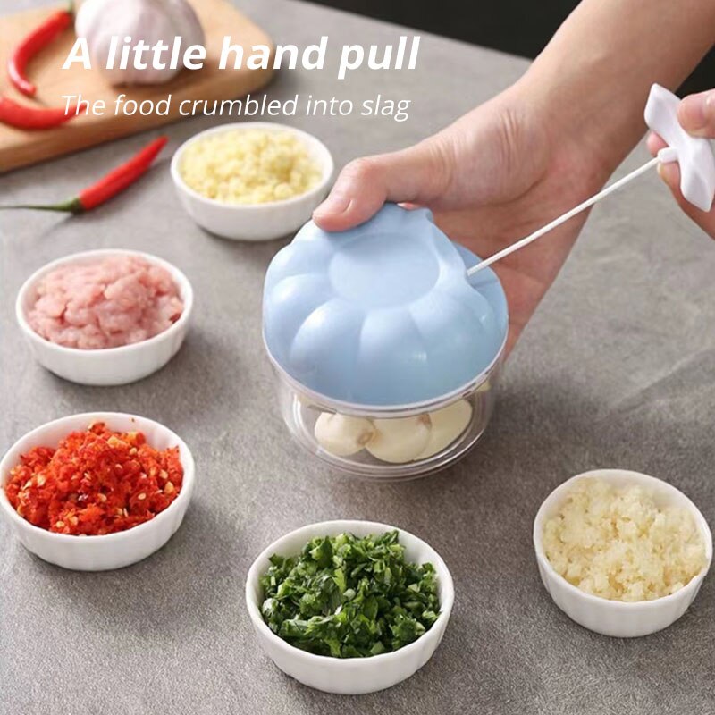Manual Garlic Masher Hand Pull in Blue or Pink, Kitchen Garlic Blender, Minced Garlic Tool, Kitchen Gadget Must-Have