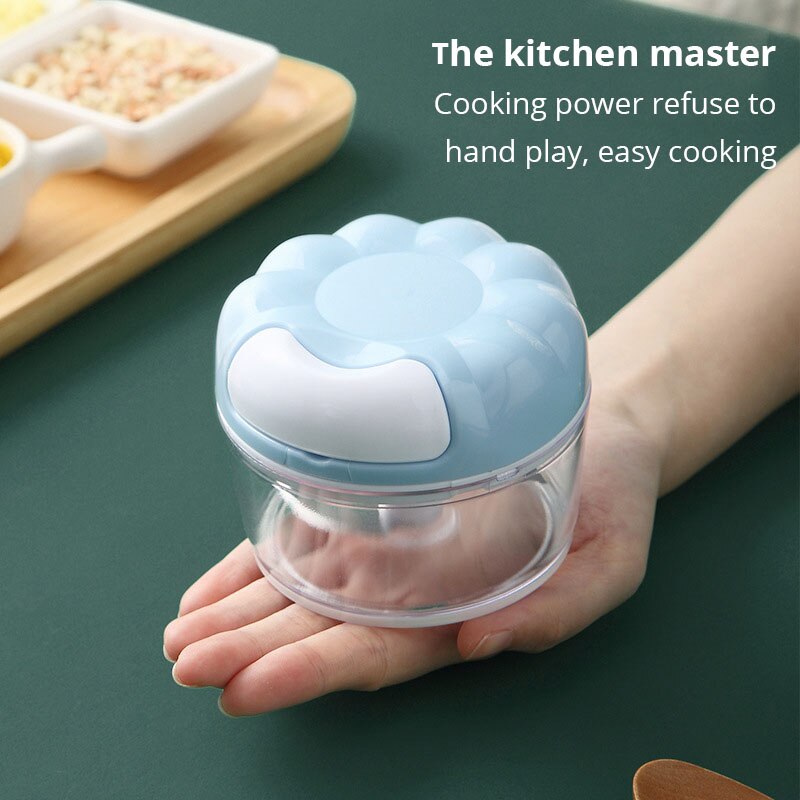 Manual Garlic Masher Hand Pull in Blue or Pink, Kitchen Garlic Blender, Minced Garlic Tool, Kitchen Gadget Must-Have