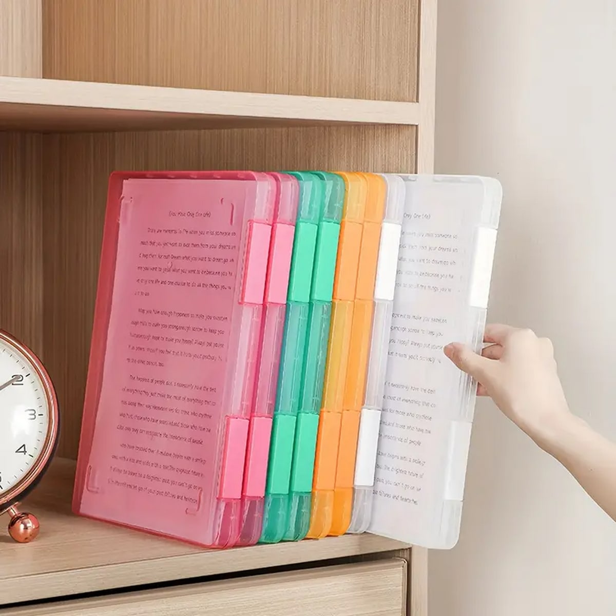 Multi-layer Portable File Box, A4 Plastic PP File Box, Waterproof Contract Storage Box with Transparent Design