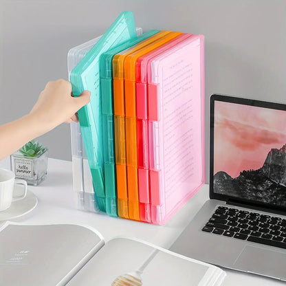 Multi-layer Portable File Box, A4 Plastic PP File Box, Waterproof Contract Storage Box with Transparent Design