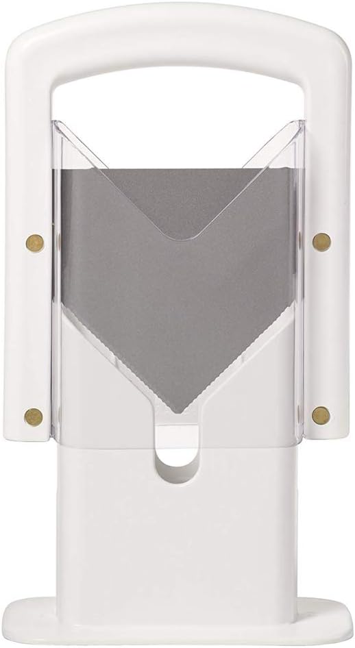 Manual Precision Bagel Cutter with Safety Shield, White 9.25 Inch Kitchen Tool, Cleanly Slices Bagels and More