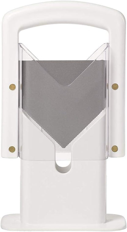 Manual Precision Bagel Cutter with Safety Shield, White 9.25 Inch Kitchen Tool, Cleanly Slices Bagels and More