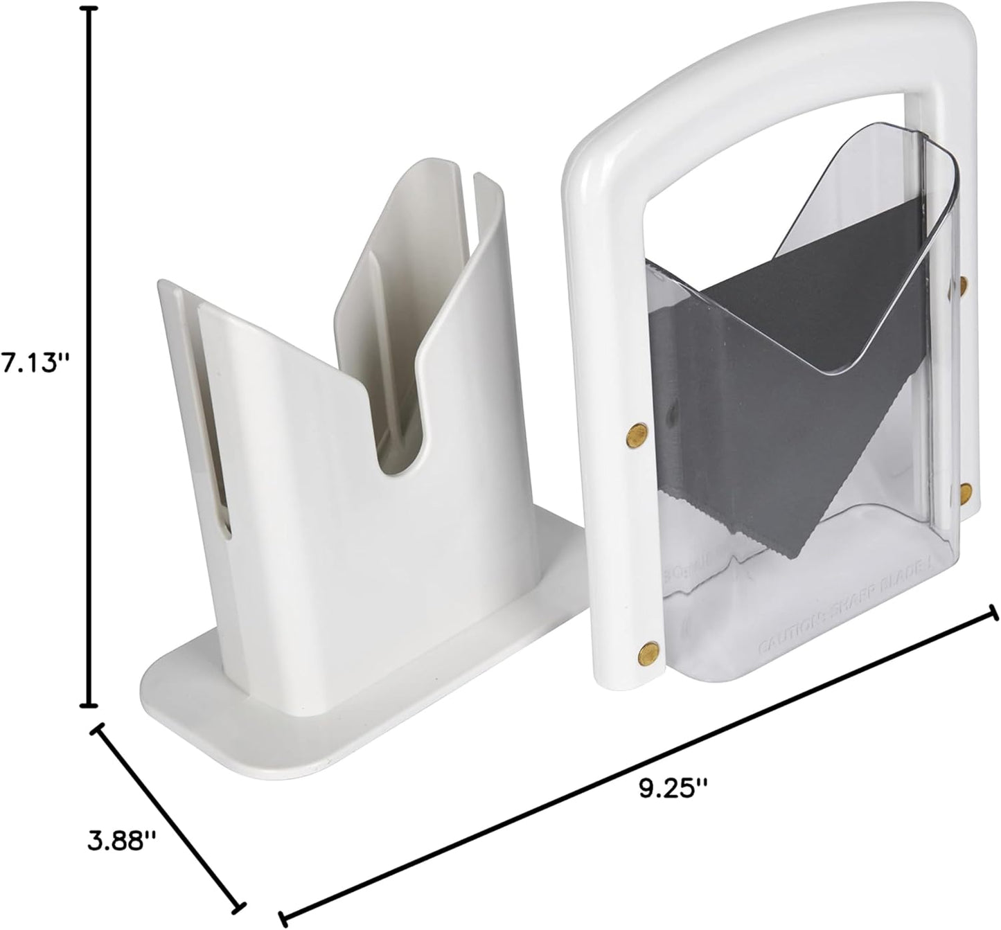 Manual Precision Bagel Cutter with Safety Shield, White 9.25 Inch Kitchen Tool, Cleanly Slices Bagels and More