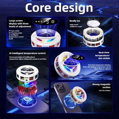 Mobile Cooler With Magnetic Back Clip RGB Light 2 In 1 Semiconductor Radiator For IOS Android PUBG  3
