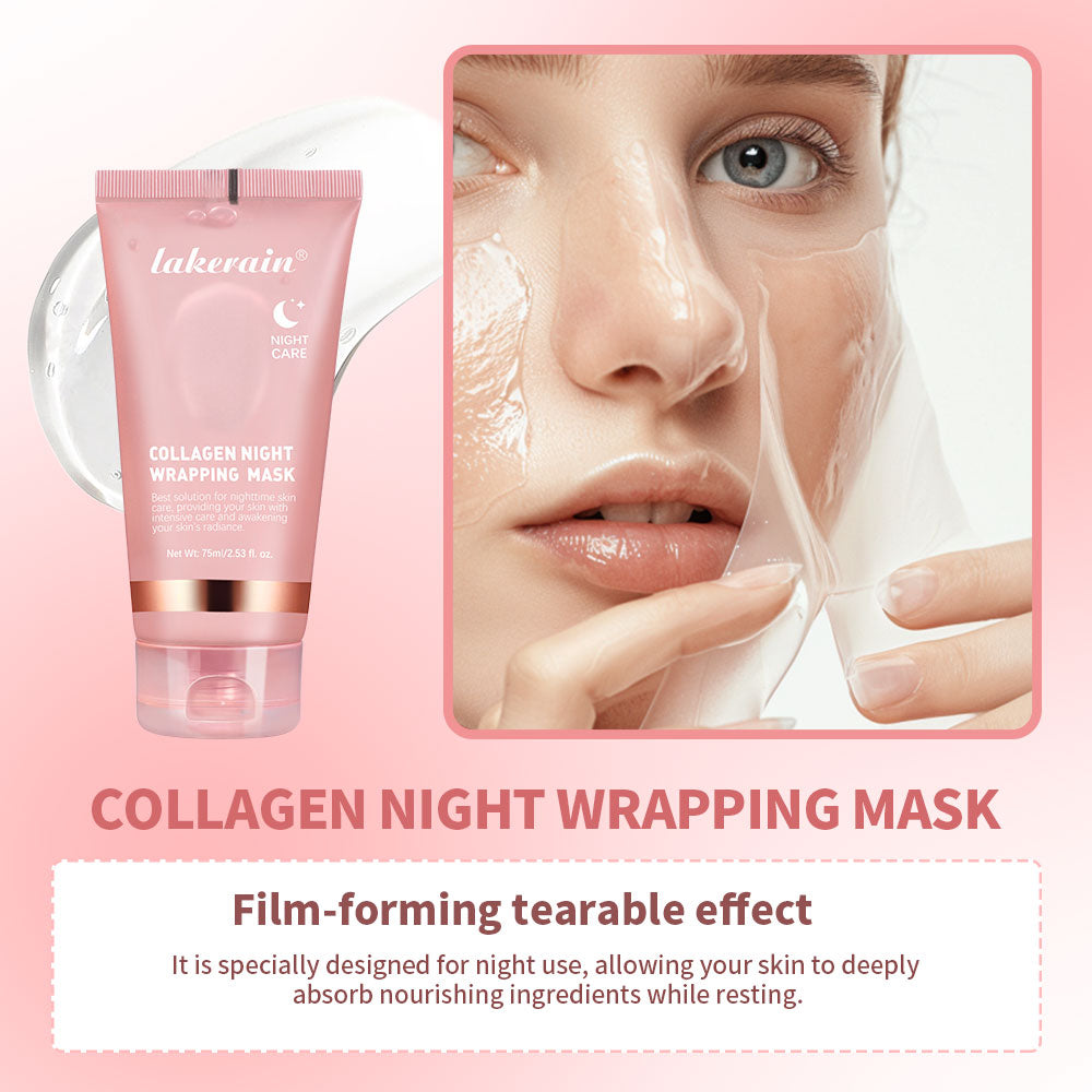 Collagen Overnight Wrapping Peel Off Facial Mask, Elasticity Hydration Care, Deep Firming, Reduces Sagging, Dullness
