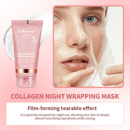 Collagen Overnight Wrapping Peel Off Facial Mask, Elasticity Hydration Care, Deep Firming, Reduces Sagging, Dullness