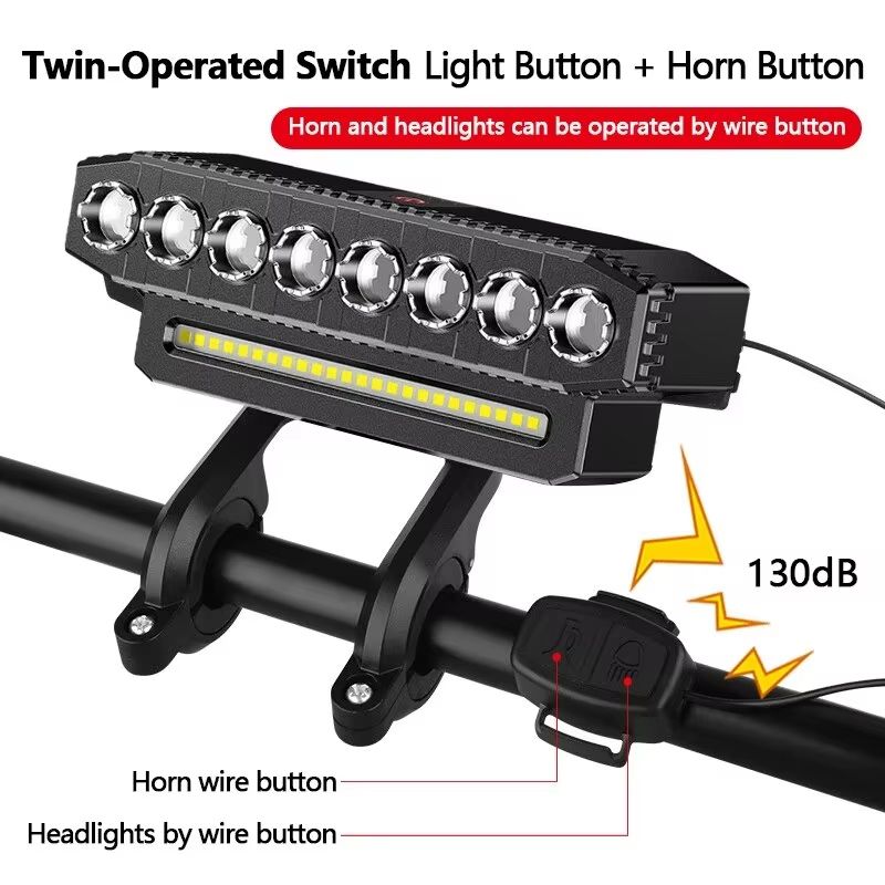 TrailBeam USB Rechargeable LED Bike Light With 130dB Horn And 6 Light Modes 1