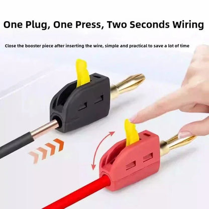Gold Plated Quick Connect Banana Plug Set for High Current Applications