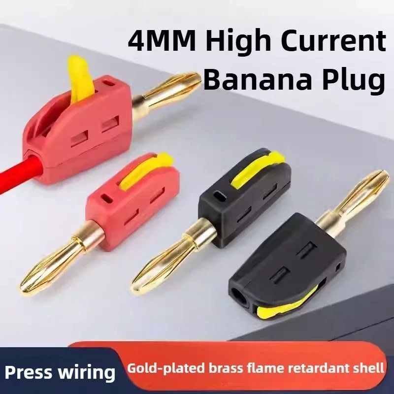 Gold Plated Quick Connect Banana Plug Set For High Current Applications 1