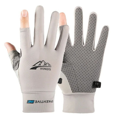 Ice Silk Fishing Gloves With Touchscreen And UV Protection 12