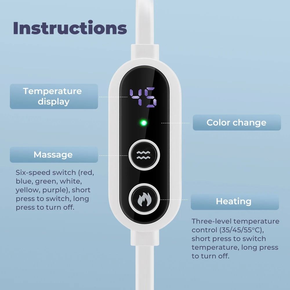 USB Heated Eye Mask With Vibration Massage And Steam Function 2