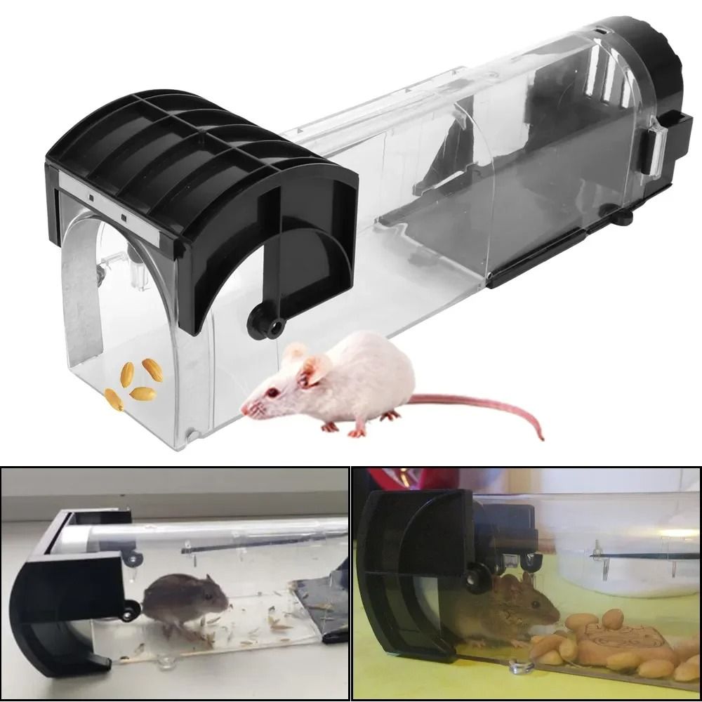 Reusable Plastic Mouse Trap with Smart Self Locking Mechanism