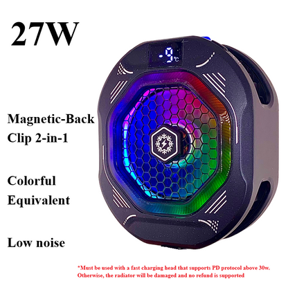 TH12 Pro 27W Phone Cooler Magnetic Ice Cooling, Clip-on Gaming Cooler, Strong Fast Chill, Temperature Control