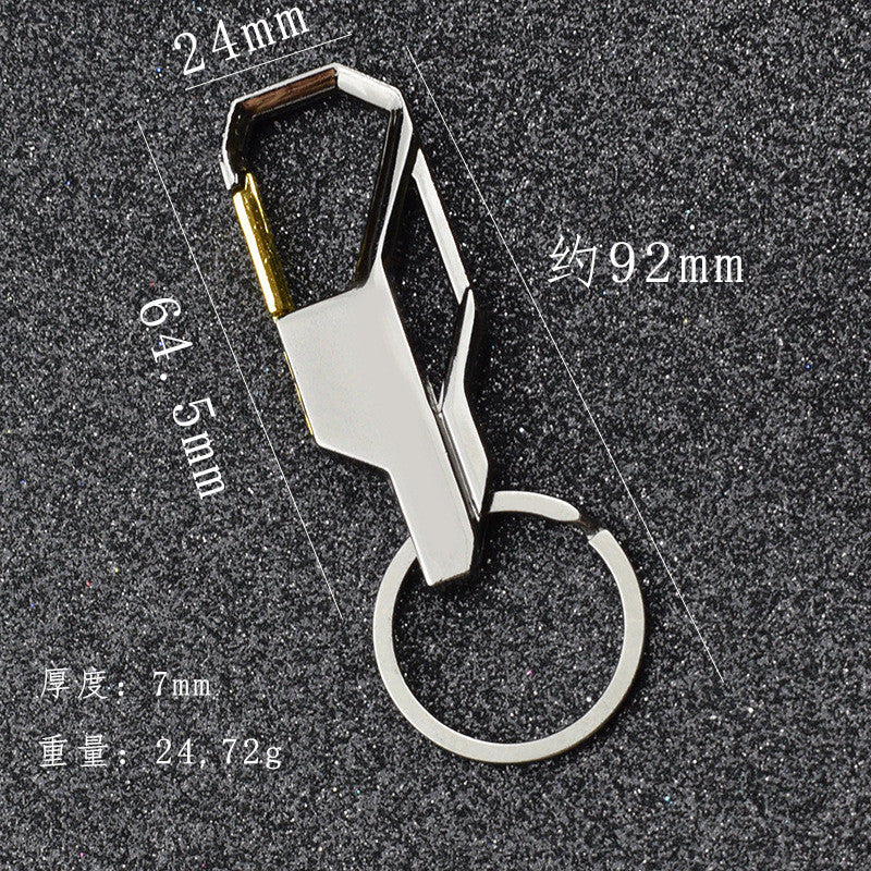 Silver Metal Punk Key Ring, Inlay Keychain for Classic Car Keys, Stylish Gift for Men and Women, Romantic Key Chain