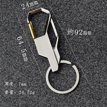 Silver Metal Punk Key Ring, Inlay Keychain for Classic Car Keys, Stylish Gift for Men and Women, Romantic Key Chain