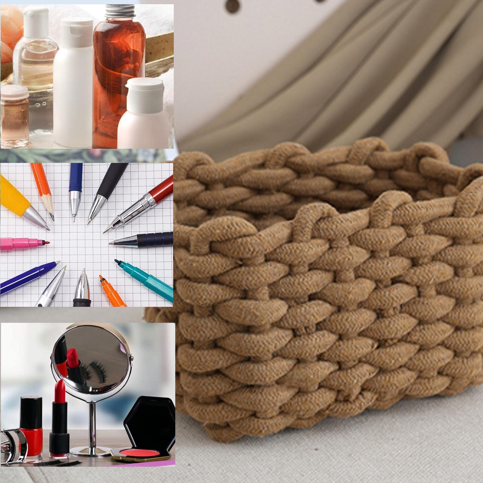 HandWoven Cotton Rope Storage Basket Desktop Sundries Organizer For Key CosmeticsClothes Home Decor 3