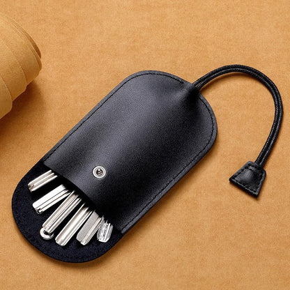 Key Box Cute Pull Out Key Wallets Case, Real Leather Key Holder with Pull, Type Pocket for Keys