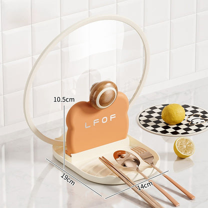 Multifunctional Pan Pot Lid Holder Stand Rack, Spoon Rest Organizer, Spatula Soup Spoon Storage Shelf for Kitchen