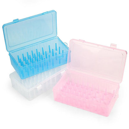 Sewing Thread Storage Box, Spool, Bobbin Organizing Case with Carrying Handle, Craft Thread Holder for Needlework Sewing
