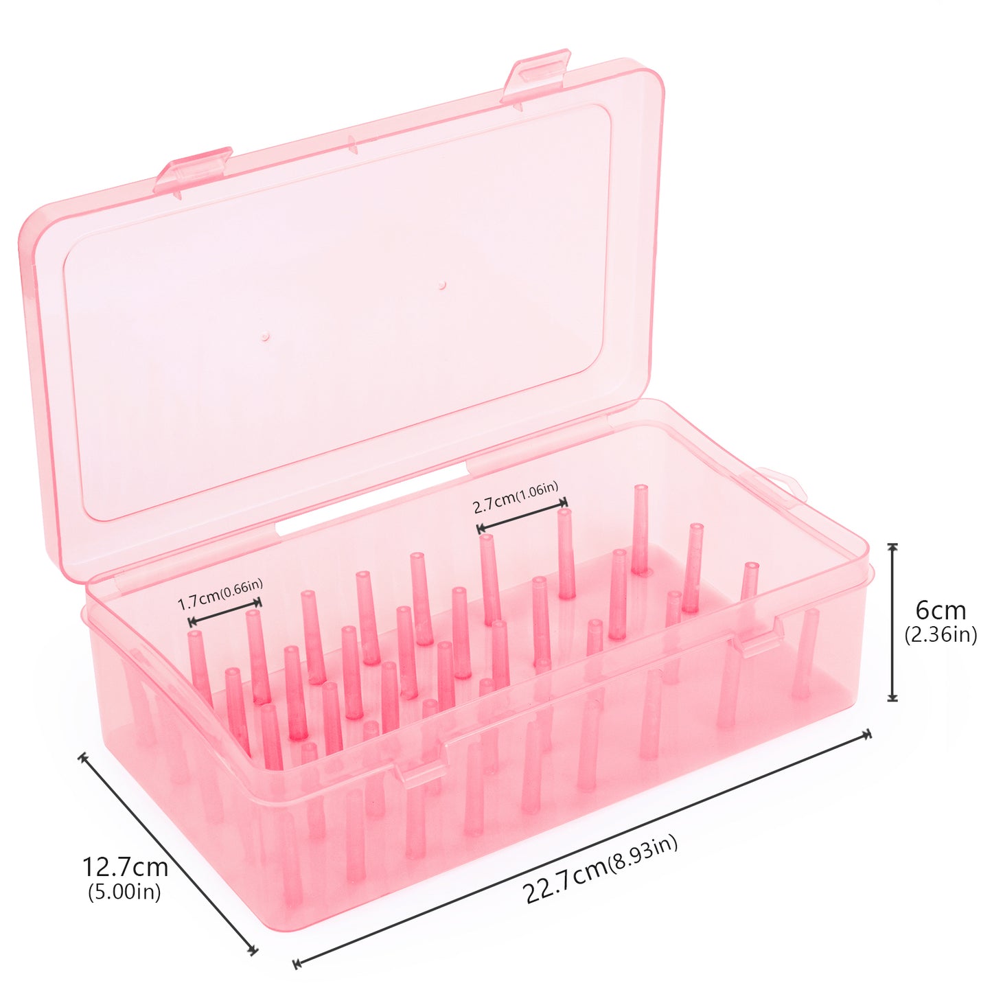 Sewing Thread Storage Box, Spool, Bobbin Organizing Case with Carrying Handle, Craft Thread Holder for Needlework Sewing