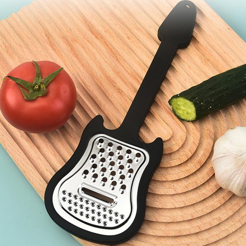 Stainless Guitar Shape Handheld Fruit Grater, Metal Cheese Grater, Comfortable Grip Kitchen Crusher Kitchen Gadgets