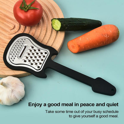 Stainless Guitar Shape Handheld Fruit Grater, Metal Cheese Grater, Comfortable Grip Kitchen Crusher Kitchen Gadgets