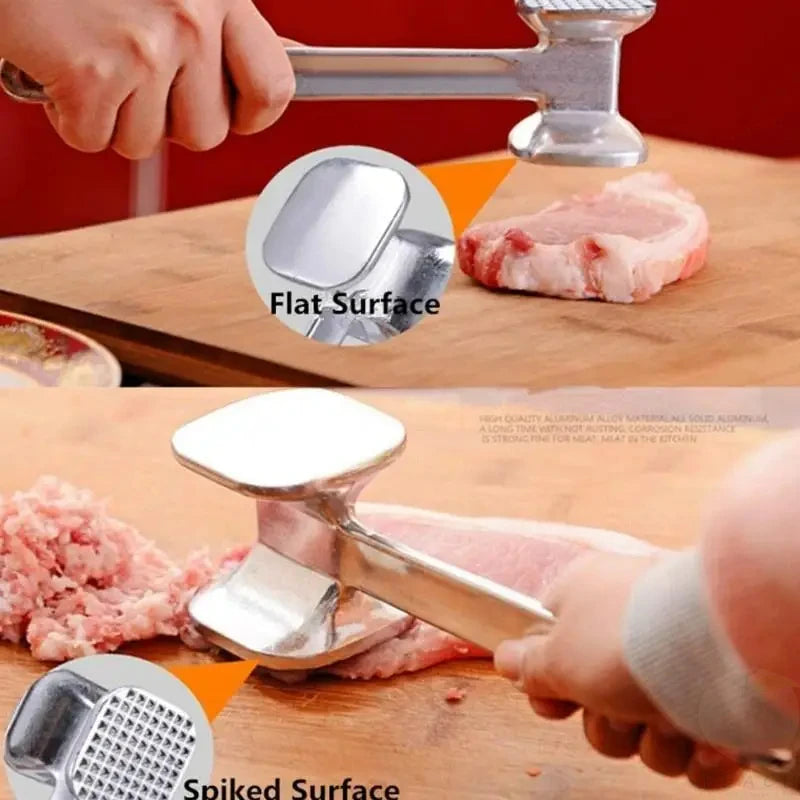 Stainless Steel Meat Tenderizer Hammer Mallet Tool, Pounding Kitchen Tool for Chicken, Pork, Beef, Steak