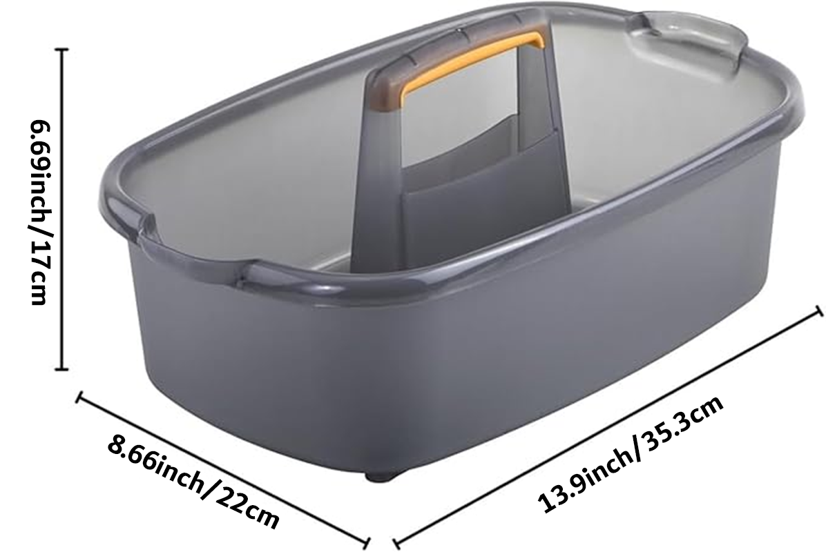 Large Cleaning Caddy for Cleaning Supplies with Handle, Portable Plastic Tote Organizer for Shower, Bathroom Kitchen