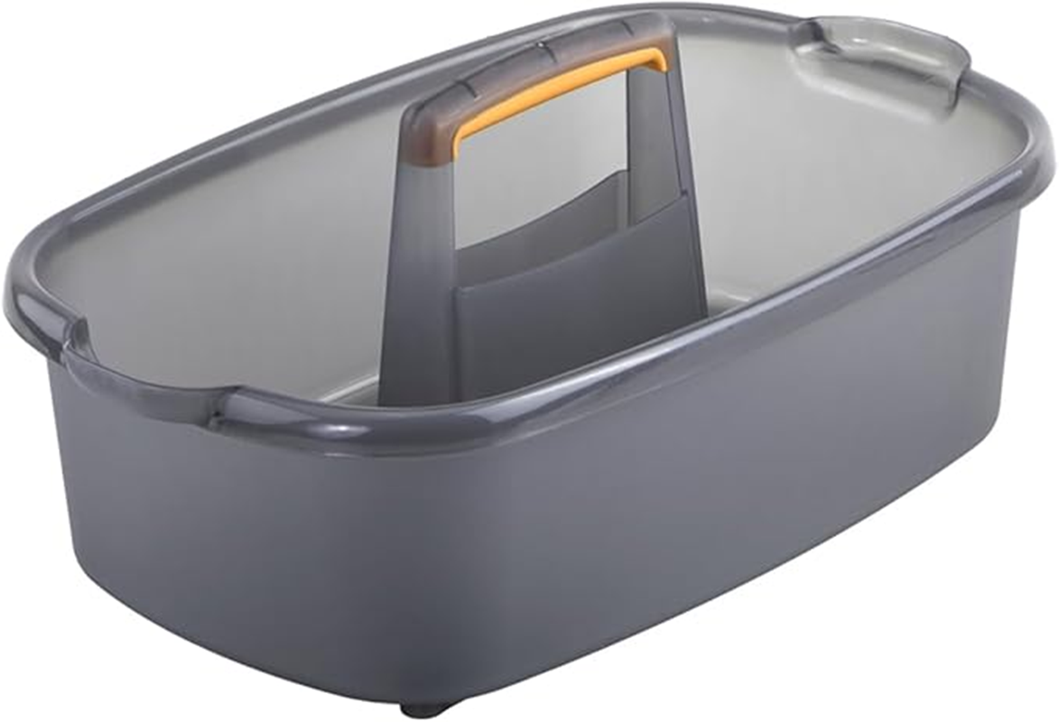 Large Cleaning Caddy for Cleaning Supplies with Handle, Portable Plastic Tote Organizer for Shower, Bathroom Kitchen