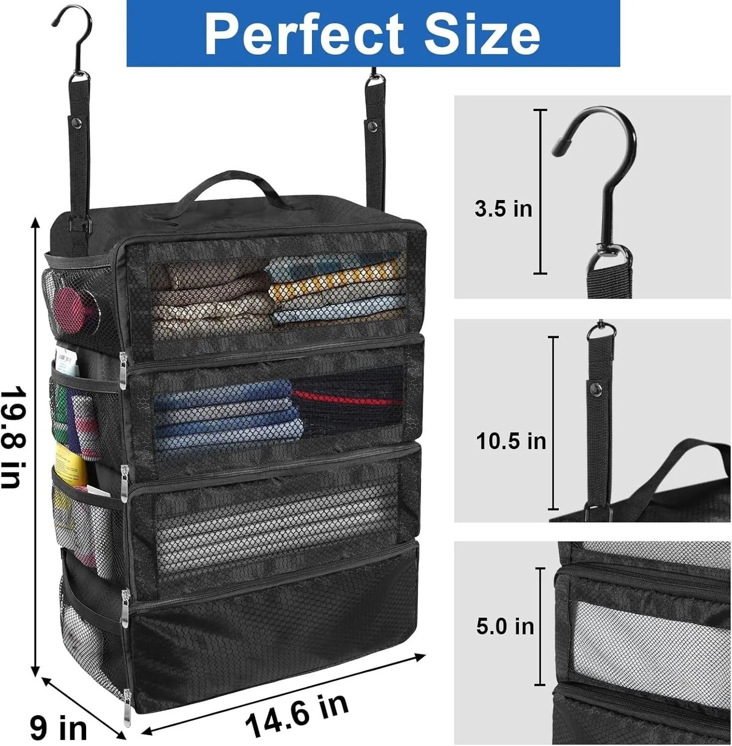 Collapsible Hanging Travel Wardrobe Organizer For Efficient Packing 1