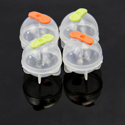 Reusable 4pcs Ice Tray Cube Set, Round Sphere Ball Maker, Plastic 35mm Mold Mould for Party and Home Drinks