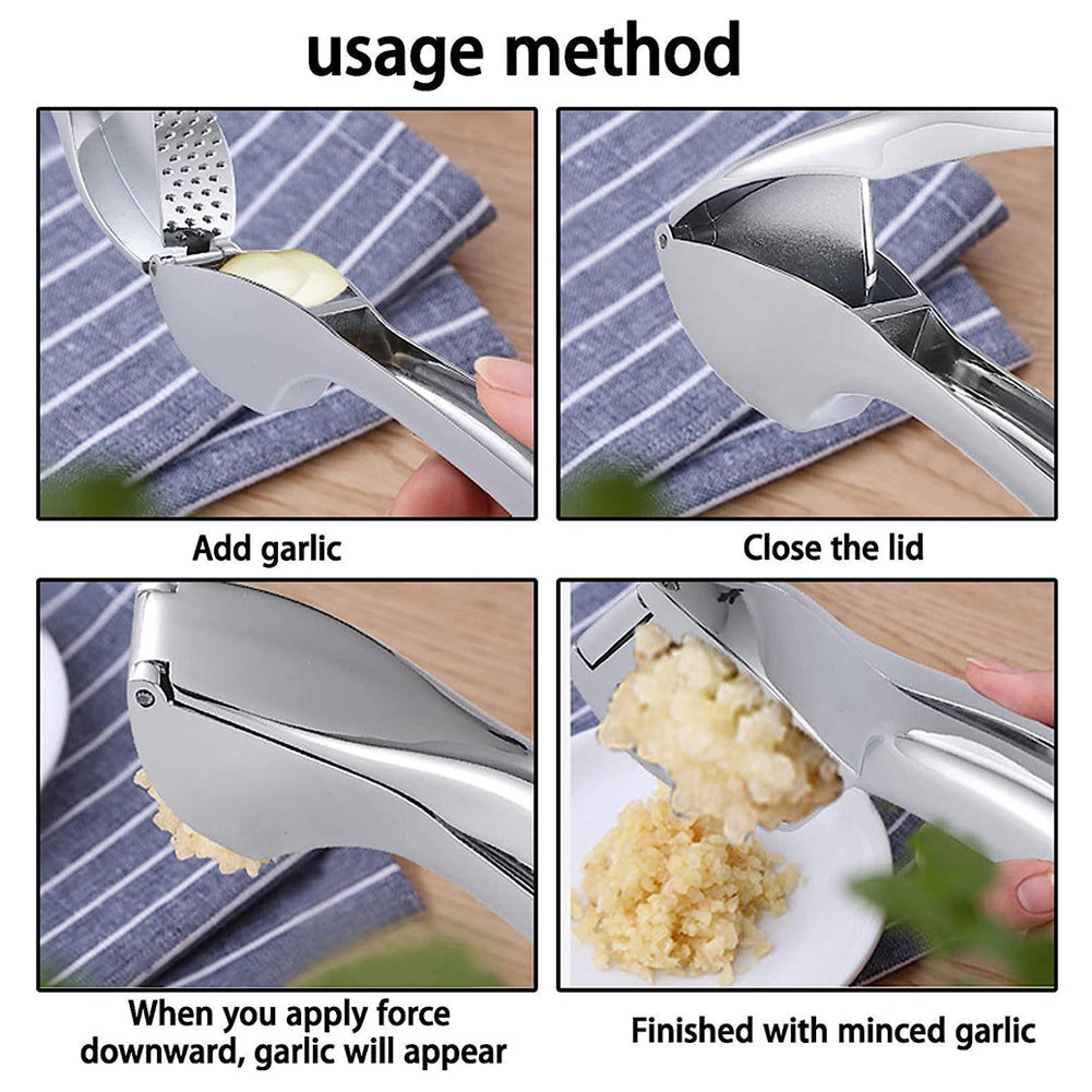 Detachable Press Metal Mincer Crusher, Easy to Squeeze and Clean, Kitchen Tool for Garlic Cloves and Herbs
