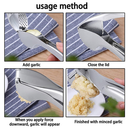Detachable Press Metal Mincer Crusher, Easy to Squeeze and Clean, Kitchen Tool for Garlic Cloves and Herbs