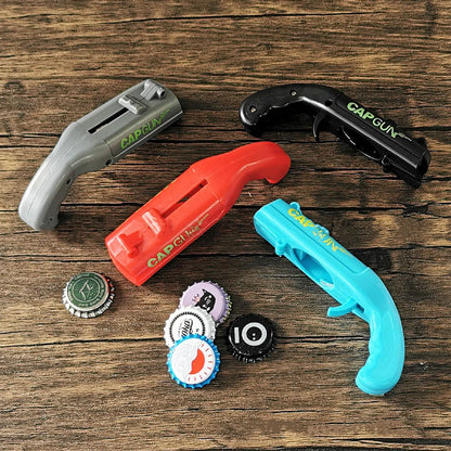 Cap Gun Beer Bottle Opener, Beverage Cap Launcher Toy, Portable Party Tool for Kitchen, Bar, Drinking Games Fun