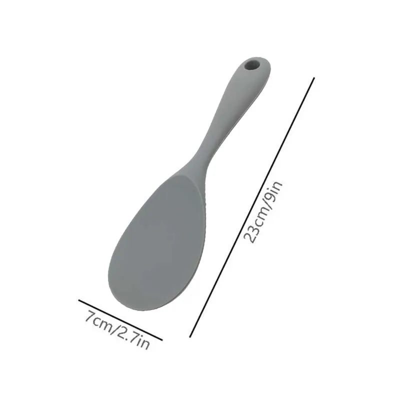 Silicone Rice Spoon Kitchen Ladle, Non-stick Saucepan Scoop with Holes, Hanging Cooking Spoon for Rice Cookers