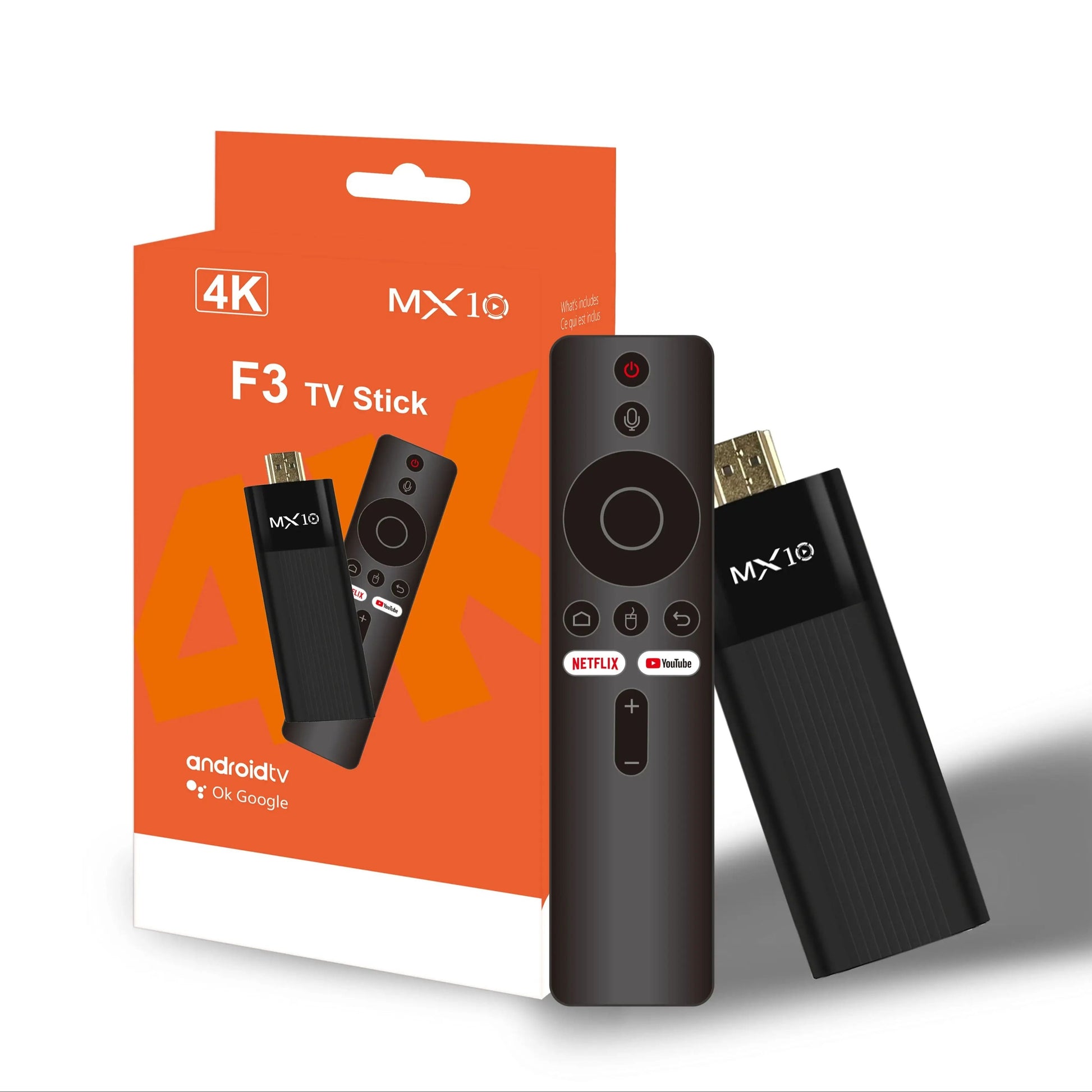 MX10 F3 Android 13 TV Stick 2GB RAM 16GB Storage Mini WiFi Streaming Device