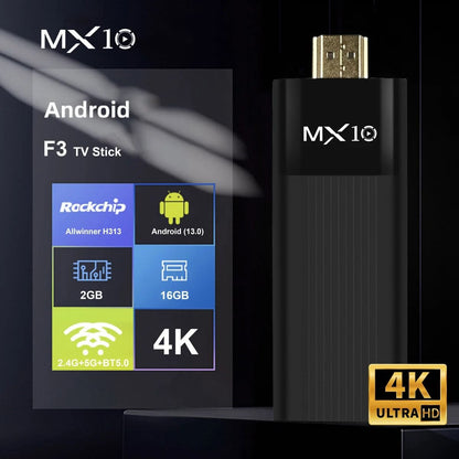 MX10 F3 Android 13 TV Stick 2GB RAM 16GB Storage Mini WiFi Streaming Device 2