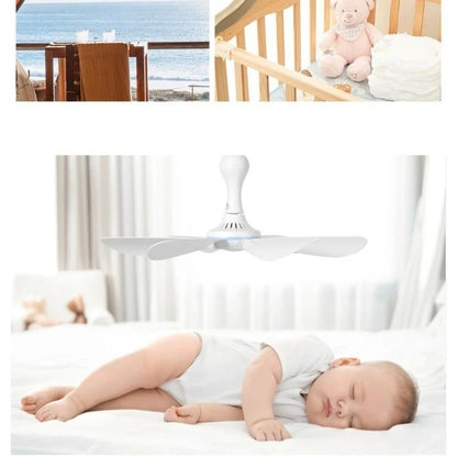 Silent 6 Leaf USB Powered Ceiling Fan With Remote Control For Tent Camping And Dorm 3