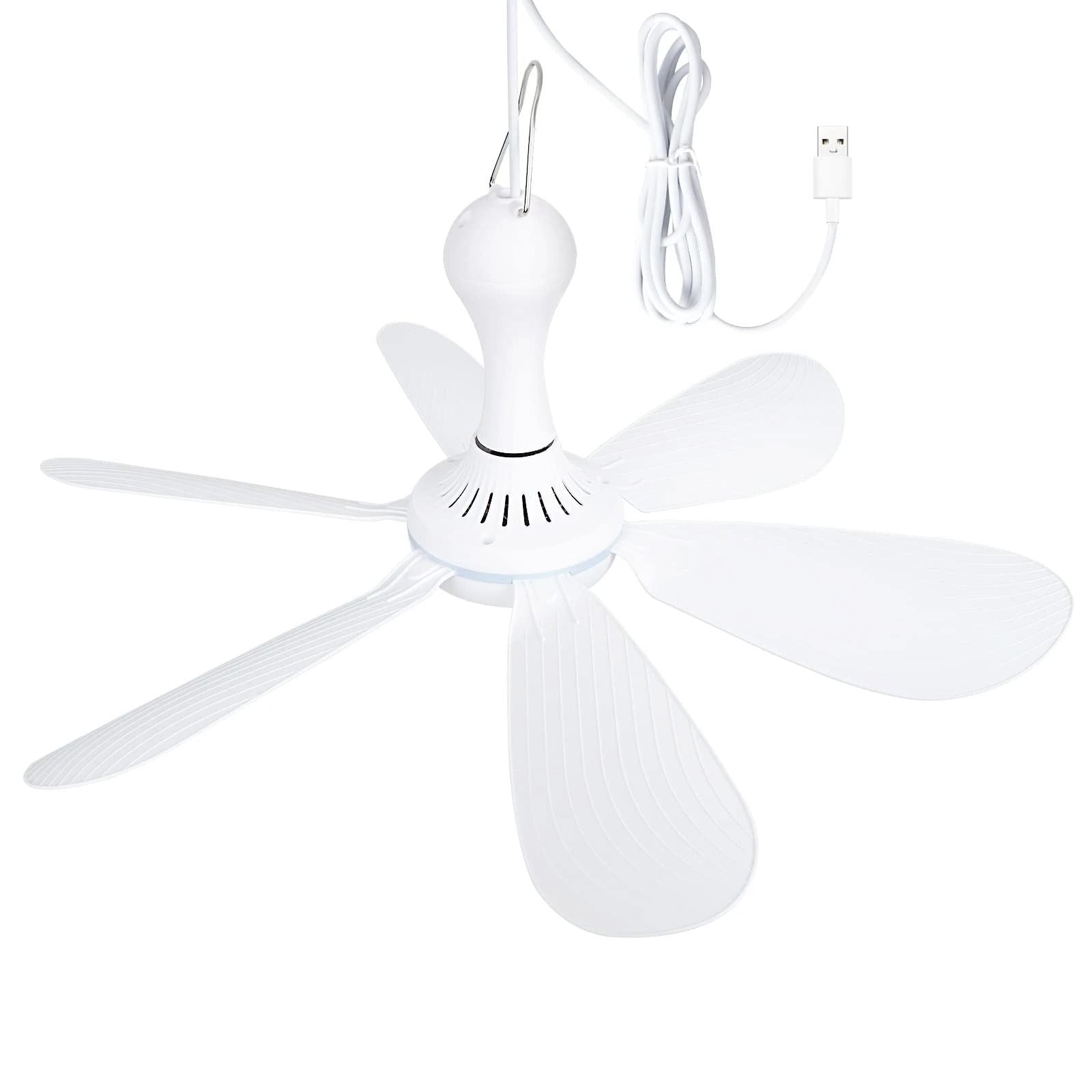 Silent 6 Leaf USB Powered Ceiling Fan With Remote Control For Tent Camping And Dorm 7